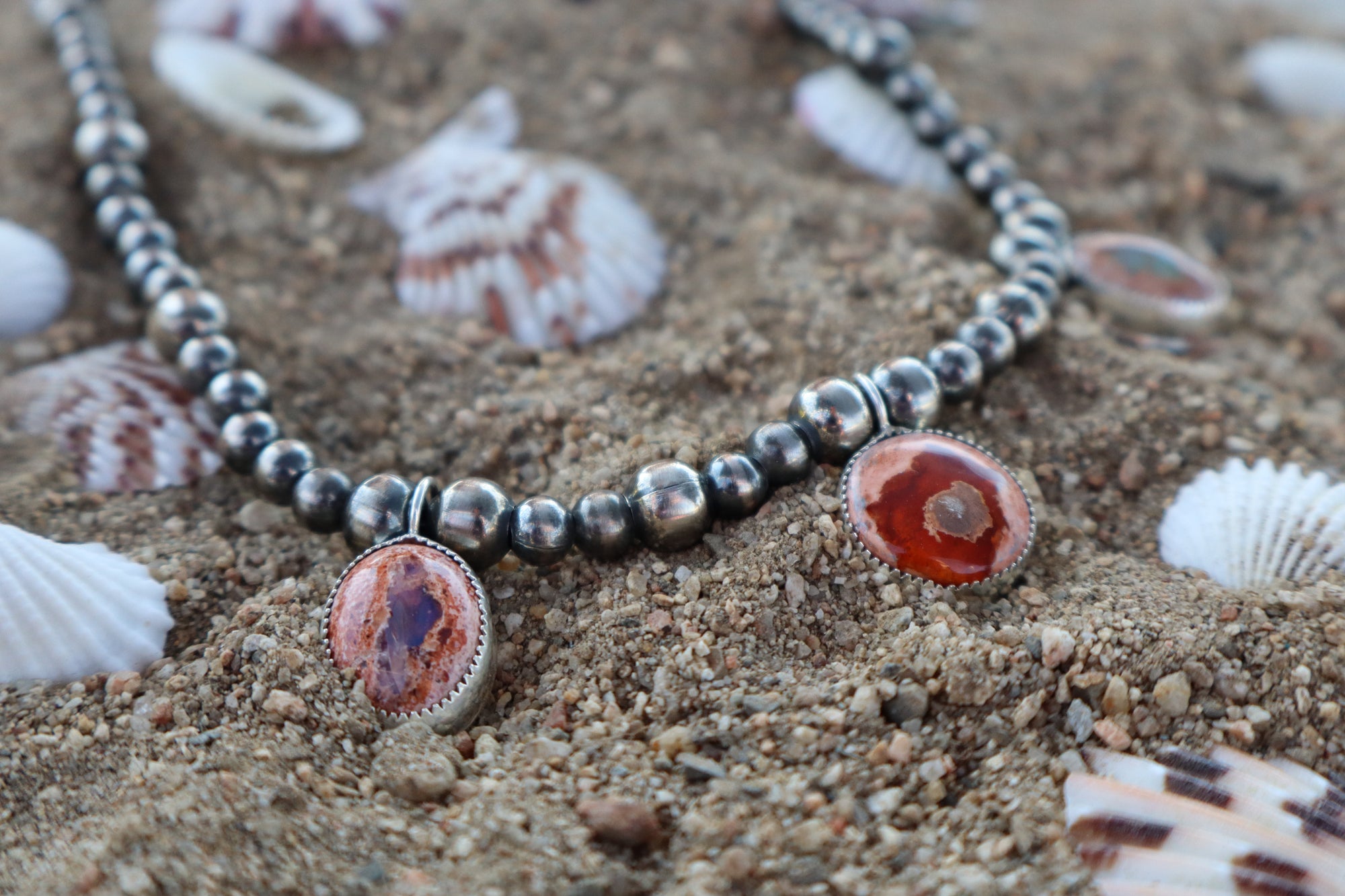 Fire Opal & Pearls