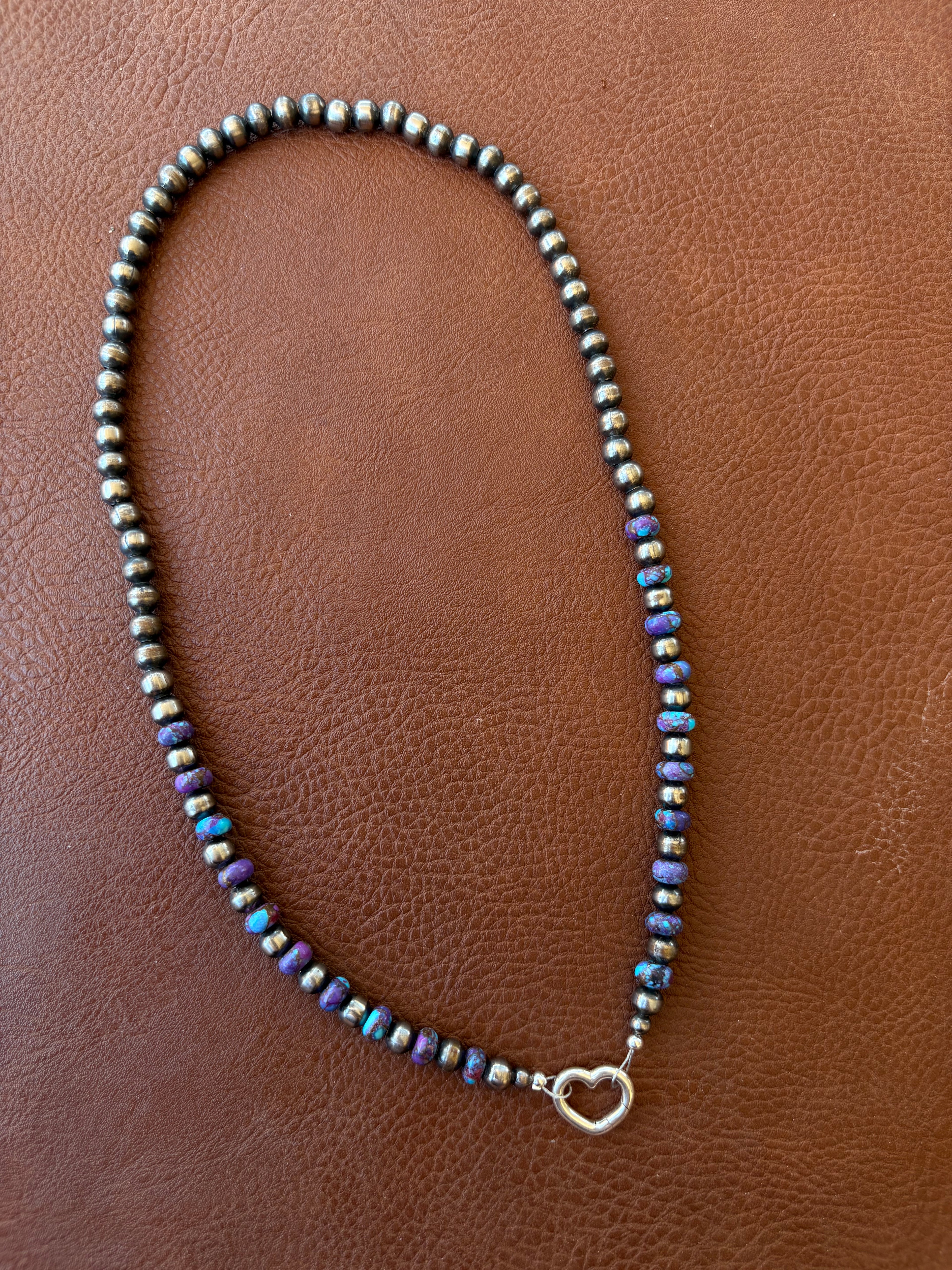 Purple Mohave Heart Clasp 18”
