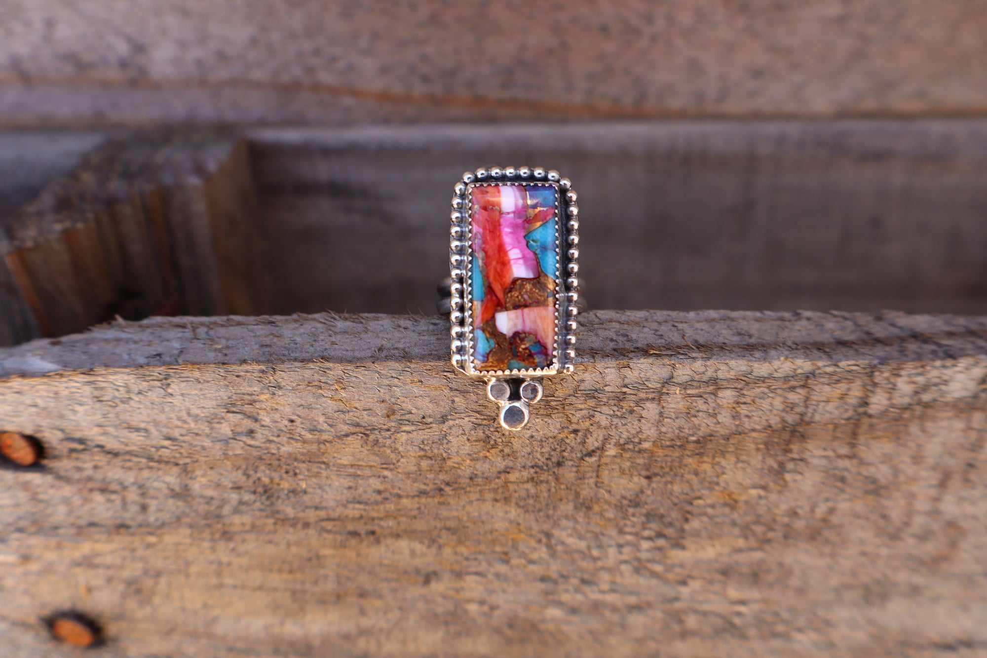 Pink Dahlia Adjustable Ring