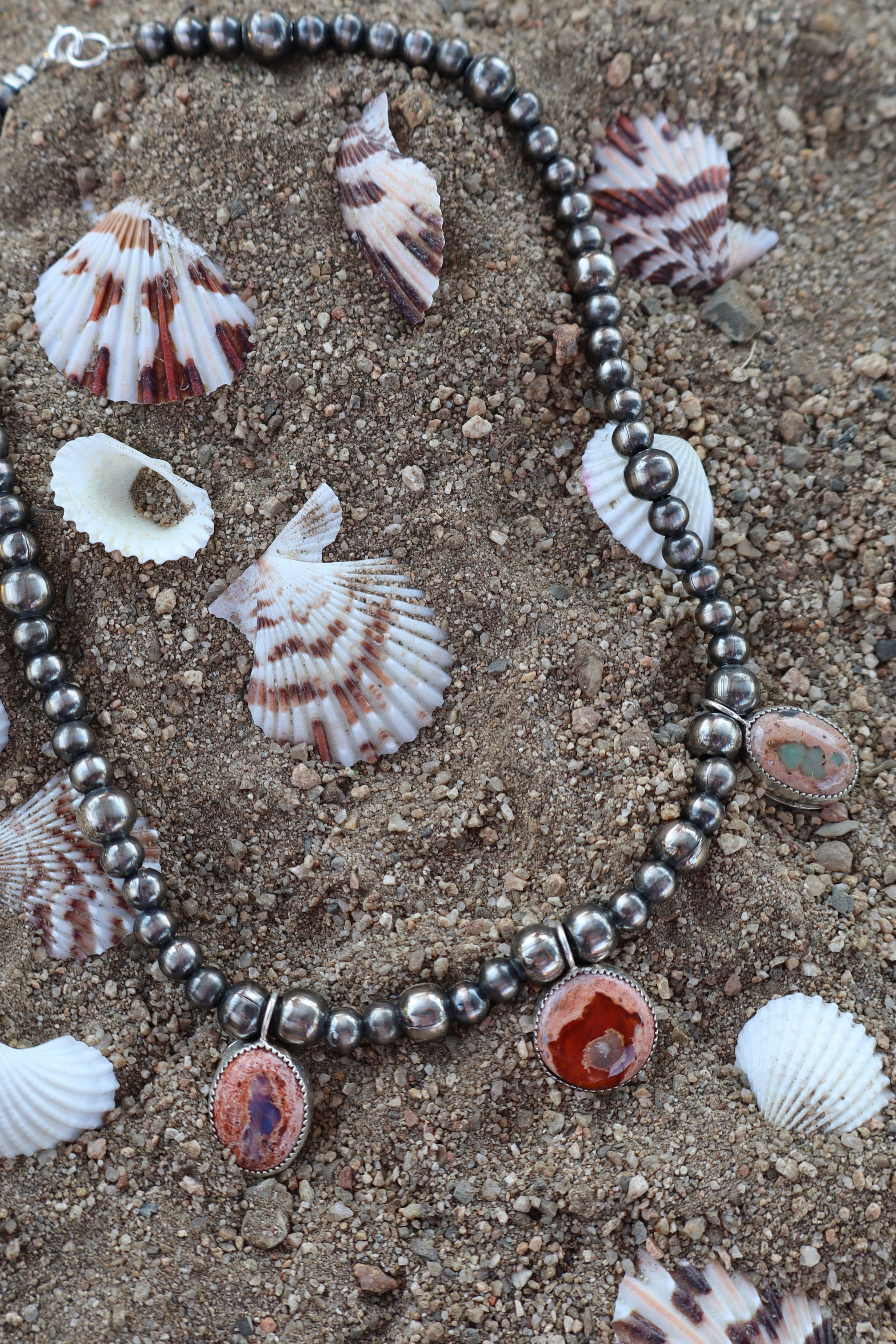 Fire Opal & Pearls