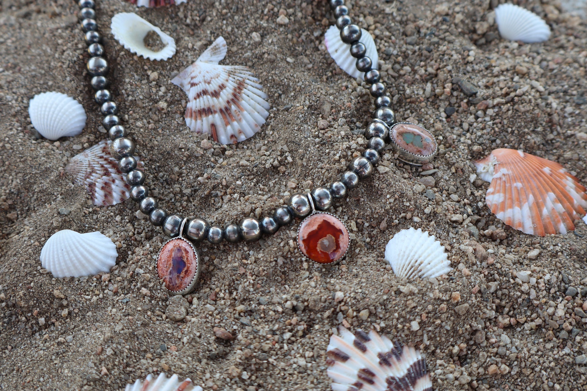 Fire Opal & Pearls