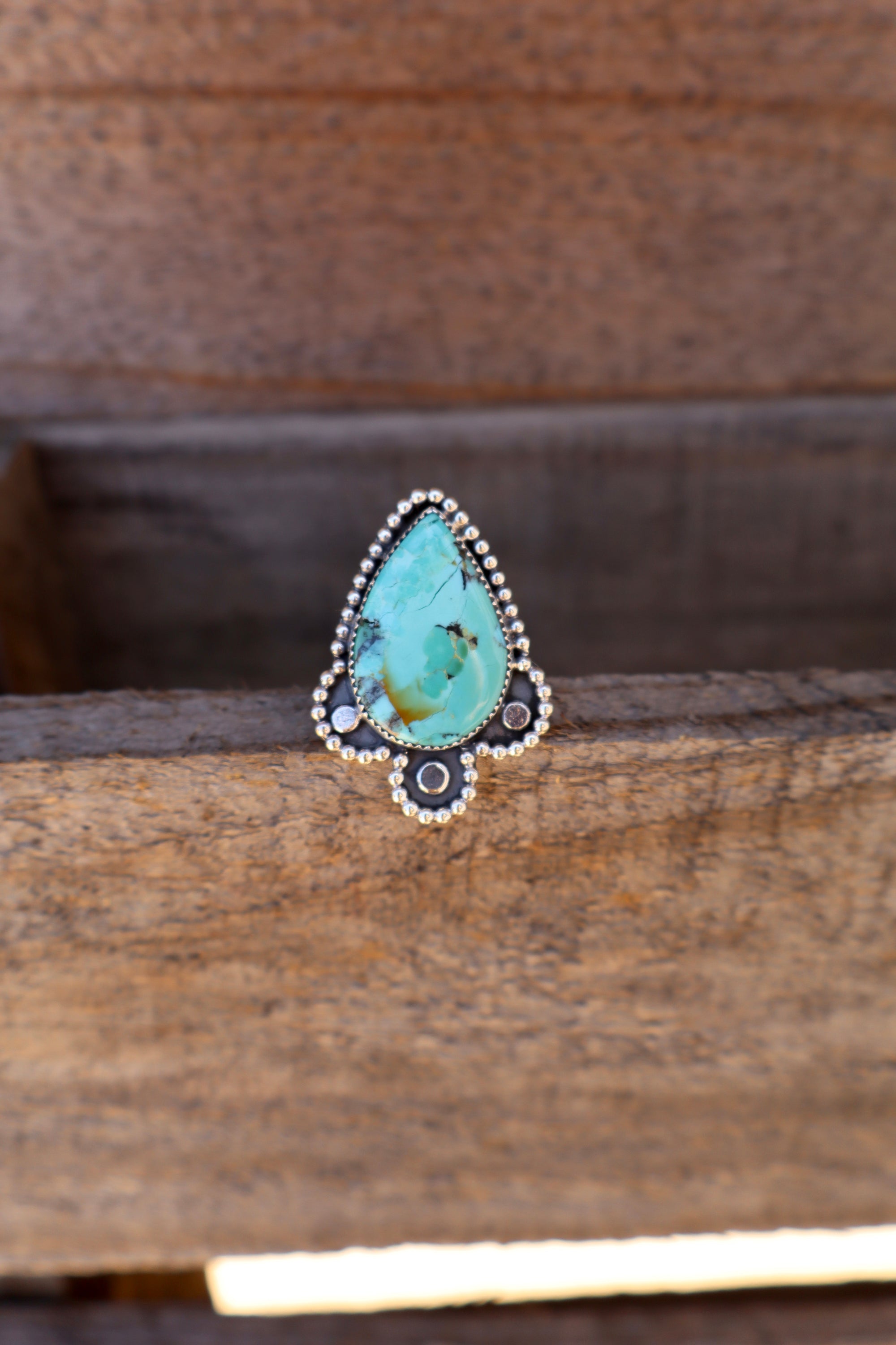 Kingman Pear Adjustable Ring