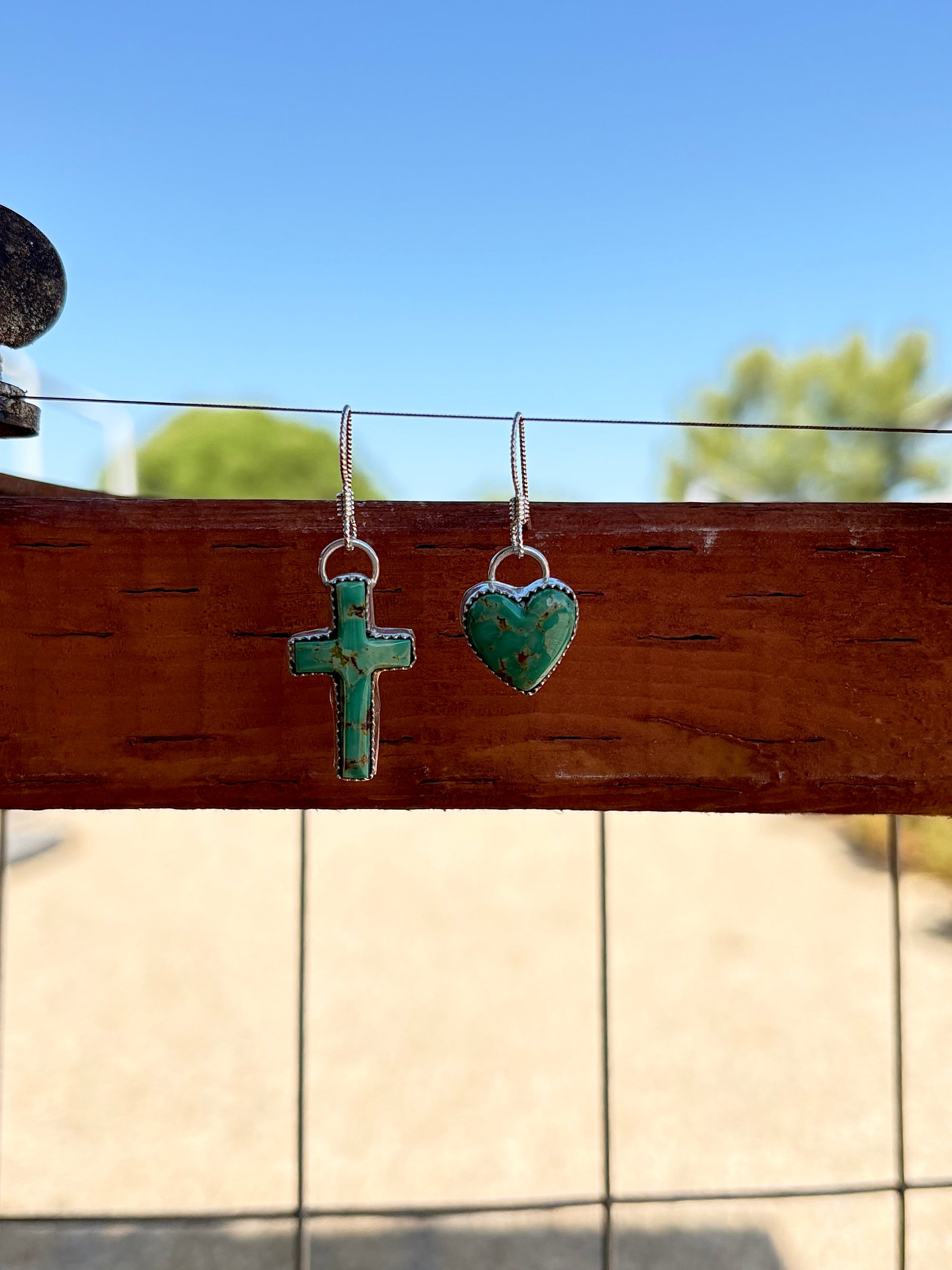 mismatch cross & heart earring