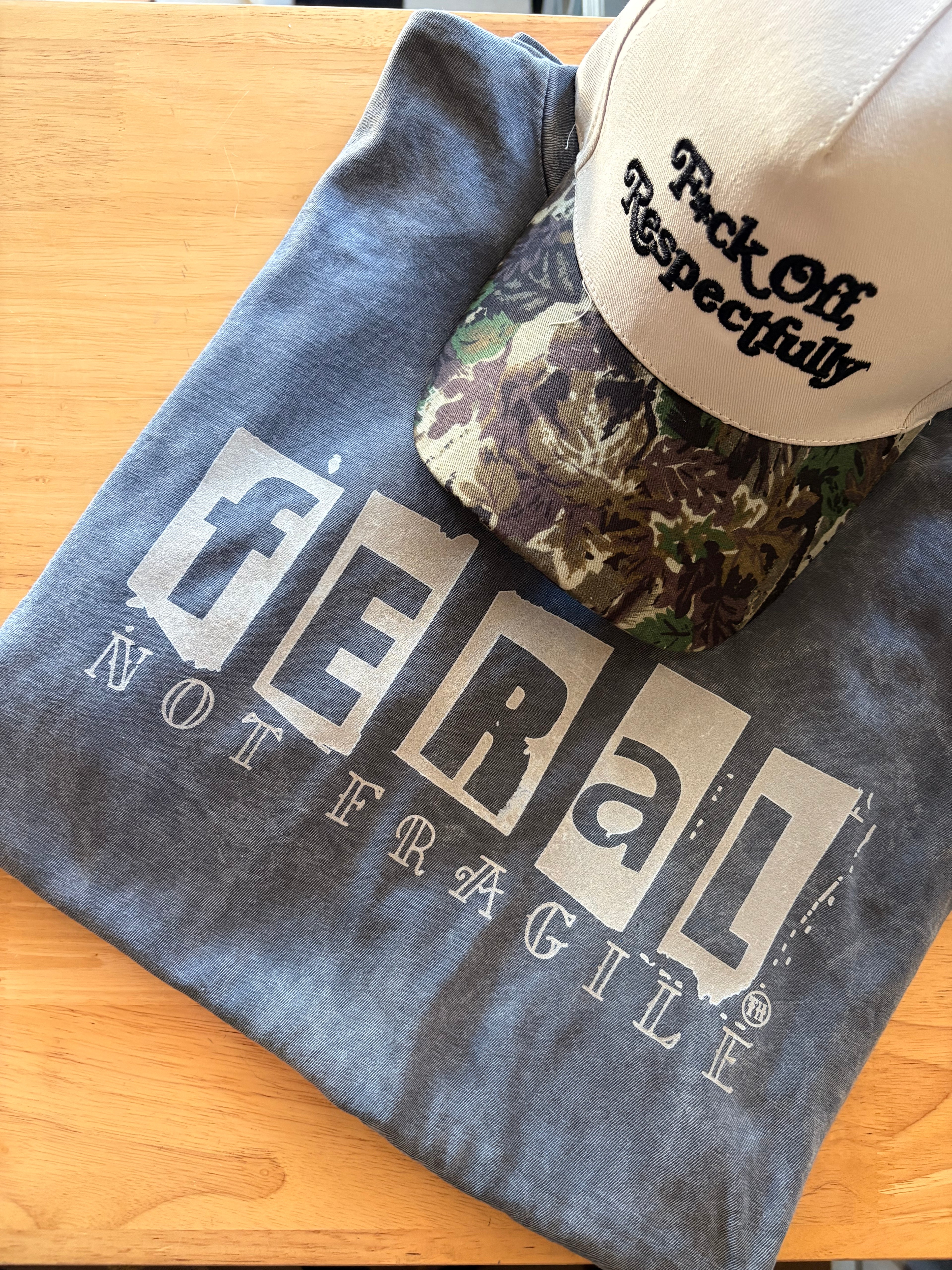 Feral Not Fragile Grey Tee