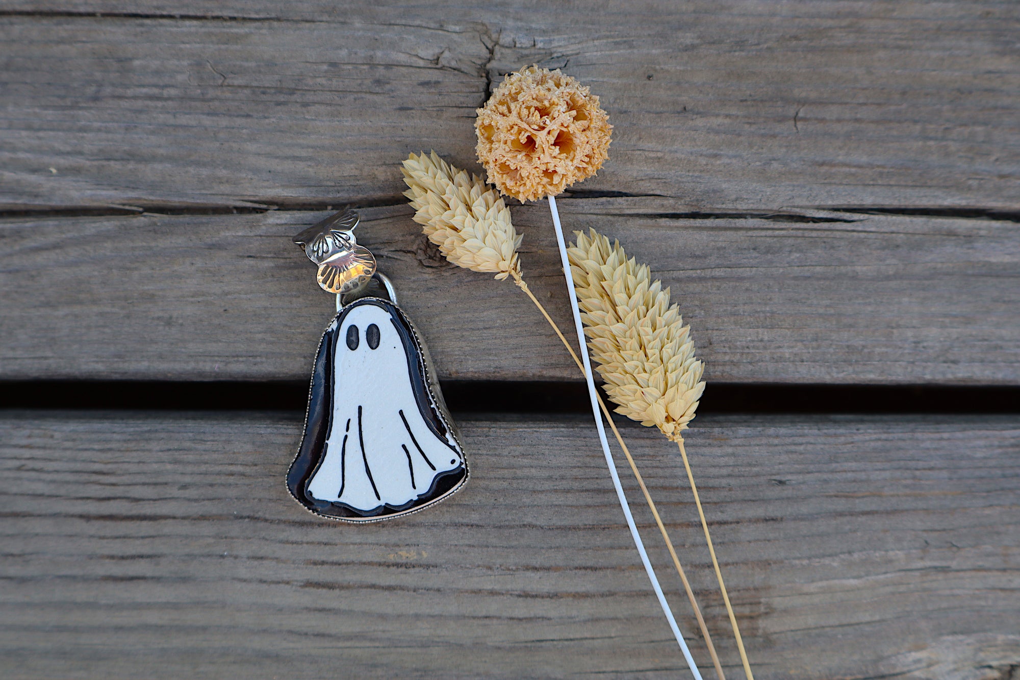 Simple Black Ghost Pendant